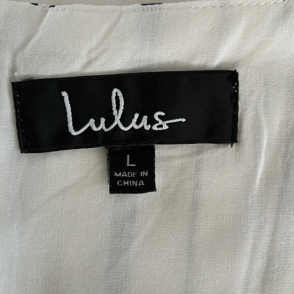 Lulu’s Dress Navy White Stripe Mini Spaghetti Strap L - Picture 3 of 10